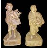 Pair of terracotta sculptures depicting peasants. Signature Cav. G. Vaccaro. (1807-1889) Caltagirone.