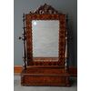 Antique tilting mirror from the 1800s in walnut wood with Northern European inlays