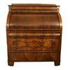 Antique North European Biedermeier style roll-top desk/chest of drawers from the 1800s in mahogany and mahogany feather.