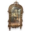 SPECC568 - Antique gilded and carved wooden mirror, 18th century, measures cm W 103 x H 186
