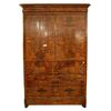 Antique French walnut burl Louis Philippe style wardrobe from the early 1800s