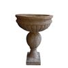 Holy water font in pink Prun stone