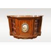 English Louis XV style walnut burr servante with 1800s Sevres medallion