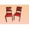 Set of 6 Italian Deco-style chairs in rosewood and leather seat