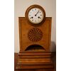 Antique Biedermeier birch clock with inlays from the 1800s