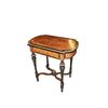 French Louis XVI style vanity in ebony and burr elm wood, richly inlaid