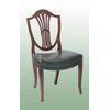 Set of 8 English chairs from the 1800s, Adam style, in mahogany with leather seat