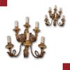 COPPIA DI APPLIQUES IN LEGNO E FERRO DORATO FINE XVIII SECOLO