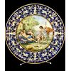 Large majolica plate with historical and Raphael-style decoration. Ginori.