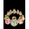 Centerpiece made up of two series of globular jars decorated with landscapes. Minghetti Bologna manufacture