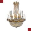 LARGE MID-19TH CENTURY GILDED BRONZE AND CRYSTAL BASKET CHANDELIER