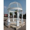 Gazebo with cast iron statues