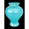 Globular vase in submerged blue glass with gold leaf. Barovier & Toso.