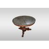 1800s Carlo X mahogany coffee table with marble top and lion's paw feet