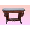 Consolle francese del 1800 stile Impero in legno di mogano con specchio e marmo