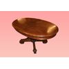 Fixed oval Louis Philippe style living room table from the 1800s in mahogany and elm burl.