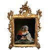 DIPINTO SU VETRO “FIGURA FEMMINILE” – VENEZIA SECOLO XVIII