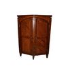 Antique French Louis XVI style corner cabinet from the 1700s in richly inlaid walnut