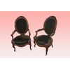 Pair of mid-1800s French Louis Philippe armchairs in rosewood