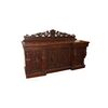 Antique large Tudor style sideboard from the 1800s in oak with a Glasgow Cathedral plate