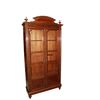 French Louis XVI style mahogany and brass 2-door display cabinet/bookcase