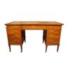 Mid-1800s Victorian English desk in citron wood with leather top