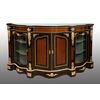 Antique Napoleon III sideboard in fine exotic woods with gilded bronze inserts. 19th century period.