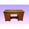 English Victorian style mahogany ministerial desk from the 1800s with inlays