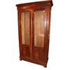 1800s Directory Style Mahogany Feathered Bookcase with 2 Doors