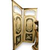 PTS895 - No. 2 antique lacquered doors, with frame and overdoor, 18th century, opening cm W 90 x H 217