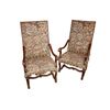 Pair of late 1800s walnut high-backed armchairs