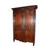 French wardrobe from the 1700s, Normandy style, wedding wardrobe 'Mariage' in richly carved oak wood