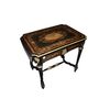 Living room table with Louis XVI style inlaid ebony wood flaps