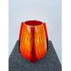 Vaso sommerso con bolle incluse e 4 fasce in rilievo.Murano