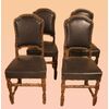 Antique 18th-century Italian spool chairs in walnut wood
