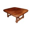 Large French square table from the 1800s in walnut wood