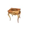French Louis XV style toilet in rosewood with floral inlays on an ebony background, 19th century