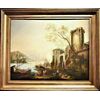 Coastal landscape with port and ruins