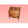 French Provençal style cherry wood drop-front desk with carvings and leather top