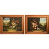Pair of Floral Still Lifes with Landscapes