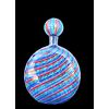 Round blown glass bottle with multicolored spiral bands. Ve.Art.Murano.
