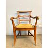 Antique late 18th century walnut armchair, Tuscany, Louis XVI with straw seat 91x56x45