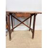 Antique goat-legged small table in walnut and chestnut, 18th century, 82x62cm