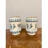 Antique pair of albarello pharmacy vases. Bassano 18th century, 20x14cm