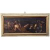 Mythological Scene with Satyr, Putti, and Still Life - 17th-century canvas painting