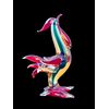 Straw yellow and red submerged glass rooster with green inclusion. A.Ve.M. Murano.