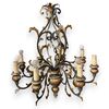 LAMP251 - Wrought iron chandelier, '8/'900 period, measures diameter cm 80 x H 85