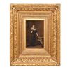 ANTIQUE PAINTINGS OF WOMAN READING, FEMALE PORTRAITS, OIL ON PANEL, NINETEENTH CENTURY (QR684)