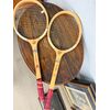 Coppia di racchette tennis in legno vintage Player anni'60 Goodyear, 67x23cm