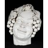 Head of Bacchus in white glazed terracotta
